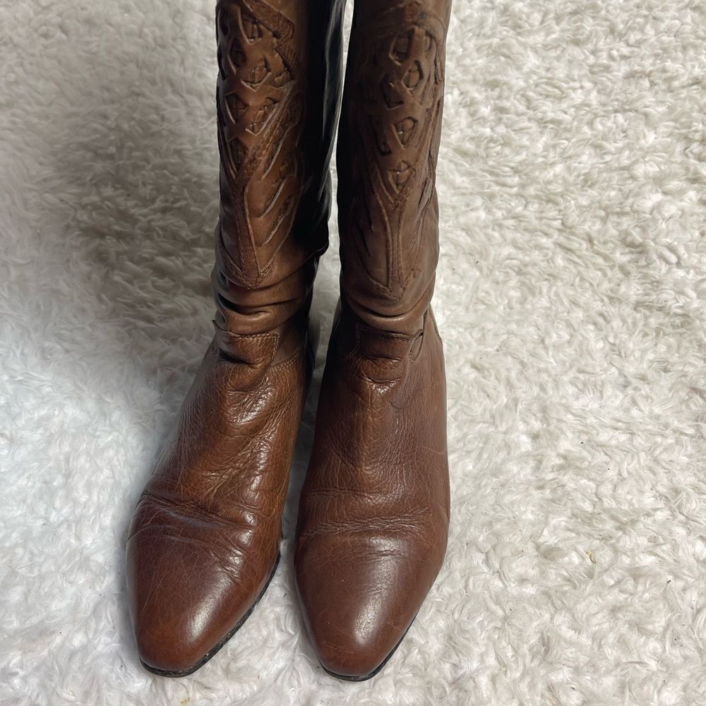 Laura made in Italy leather Brown Cowboy boots EUR Size 38 - Picture 6 of 10